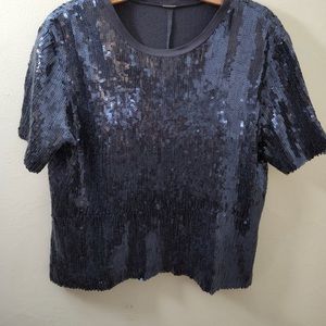 Chan Luu Dulce Sequin Blouse midnight blue size
S EUC
